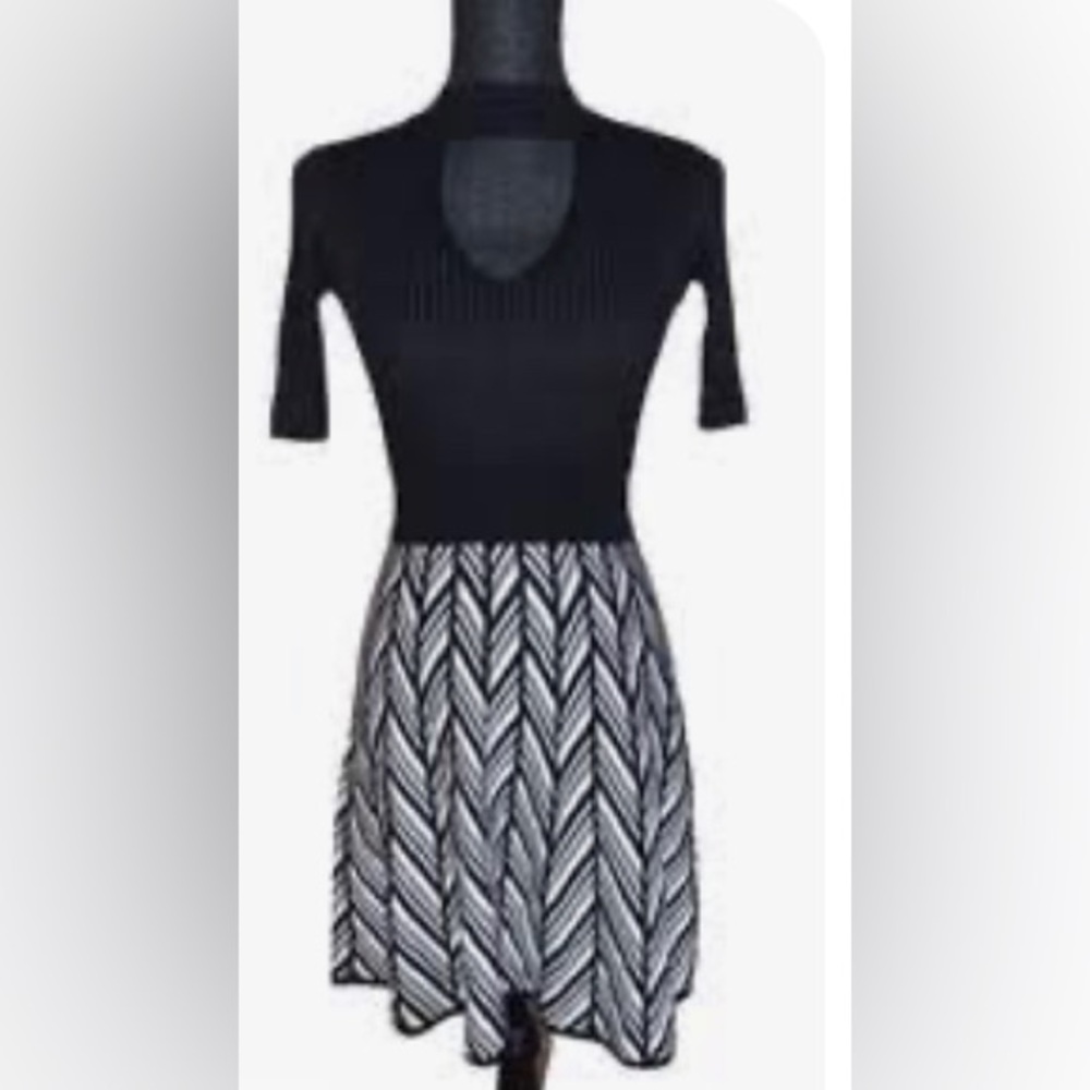 Fit and flare geometrical skater dress
